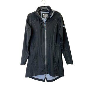 Kuhl Jetstream Trench Rain Jacket Women’s Size Medium Black Hooded Lightweight